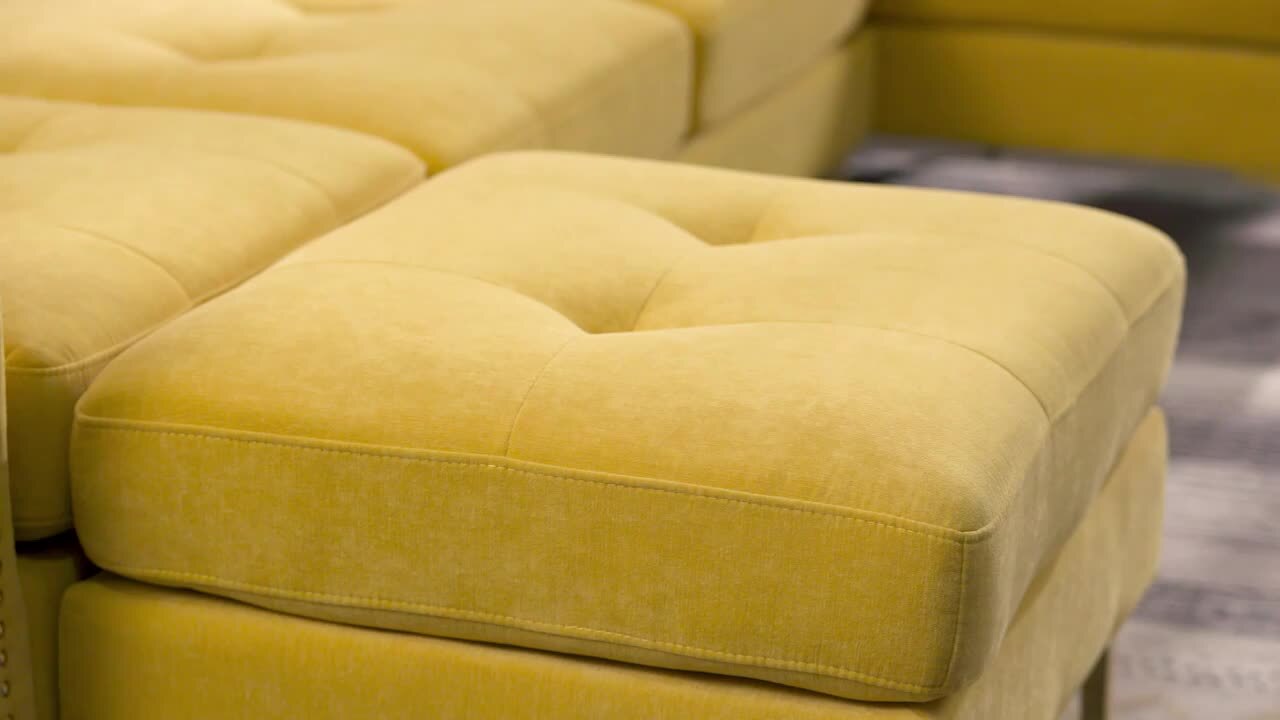 Harper & Bright Designs 111 in. Soft Velvet Modern Sectional Sofa