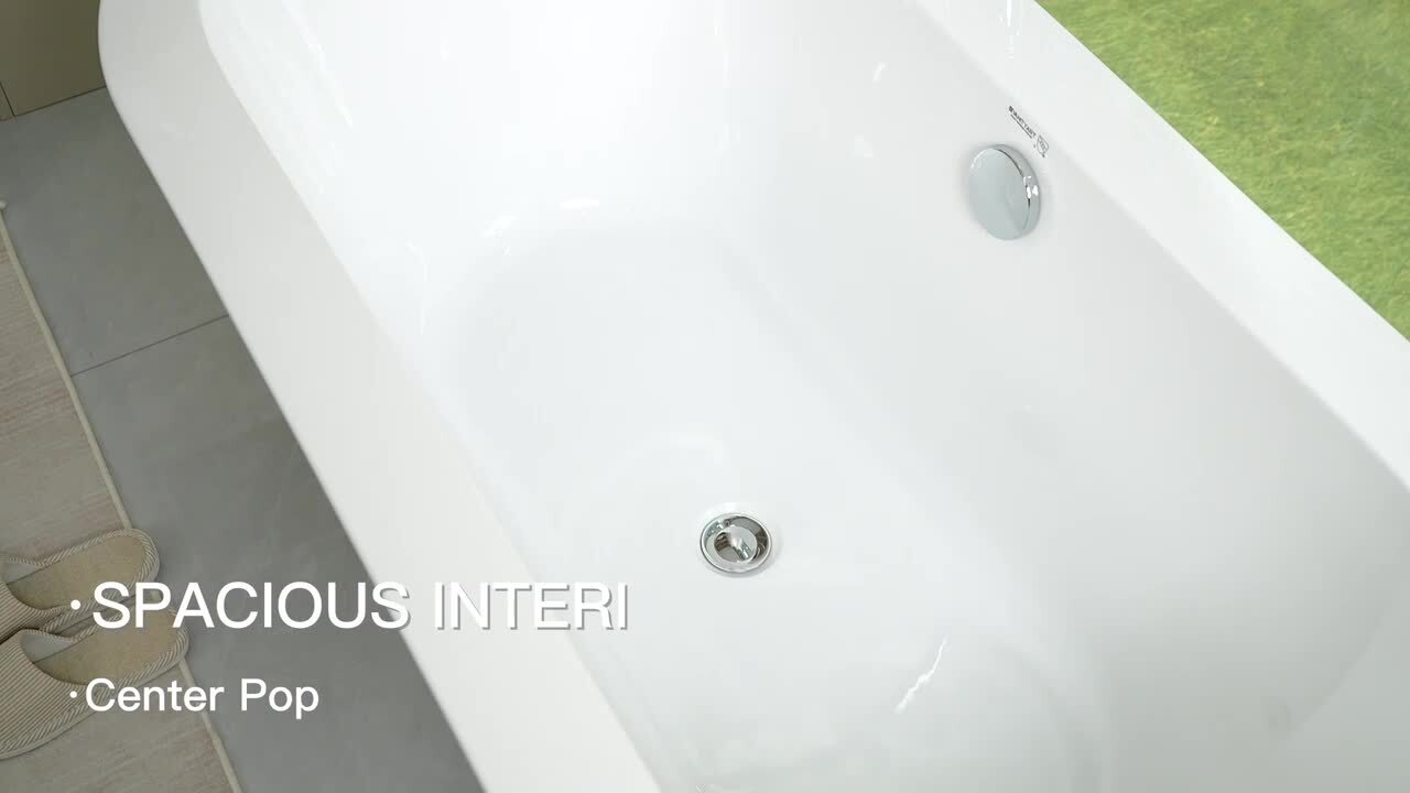 Lorient 59 in. Acrylic Flatbottom Freestanding Bathtub in White Lorient 59 in. Acrylic Flatbottom Freestanding Bathtub in White