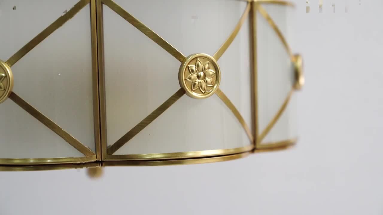 OUKANING 13.78 in. 3-Light Gold Modern Flower Shaped Flush Mount