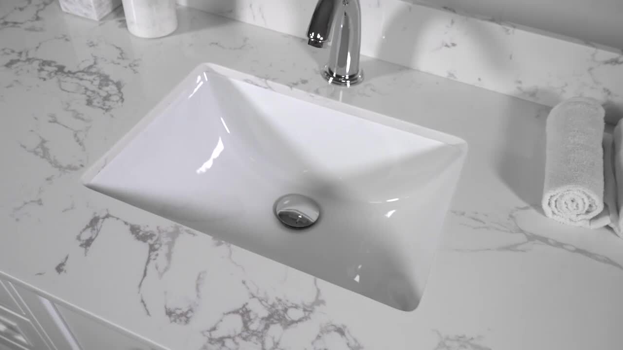 Boyel Living 17 in. x 12 in. Rectangle Undermount Bathroom Vessel Sink White Boyel Living 17 in. x 12 in. Rectangle Undermount Bathroom Vessel Sink White