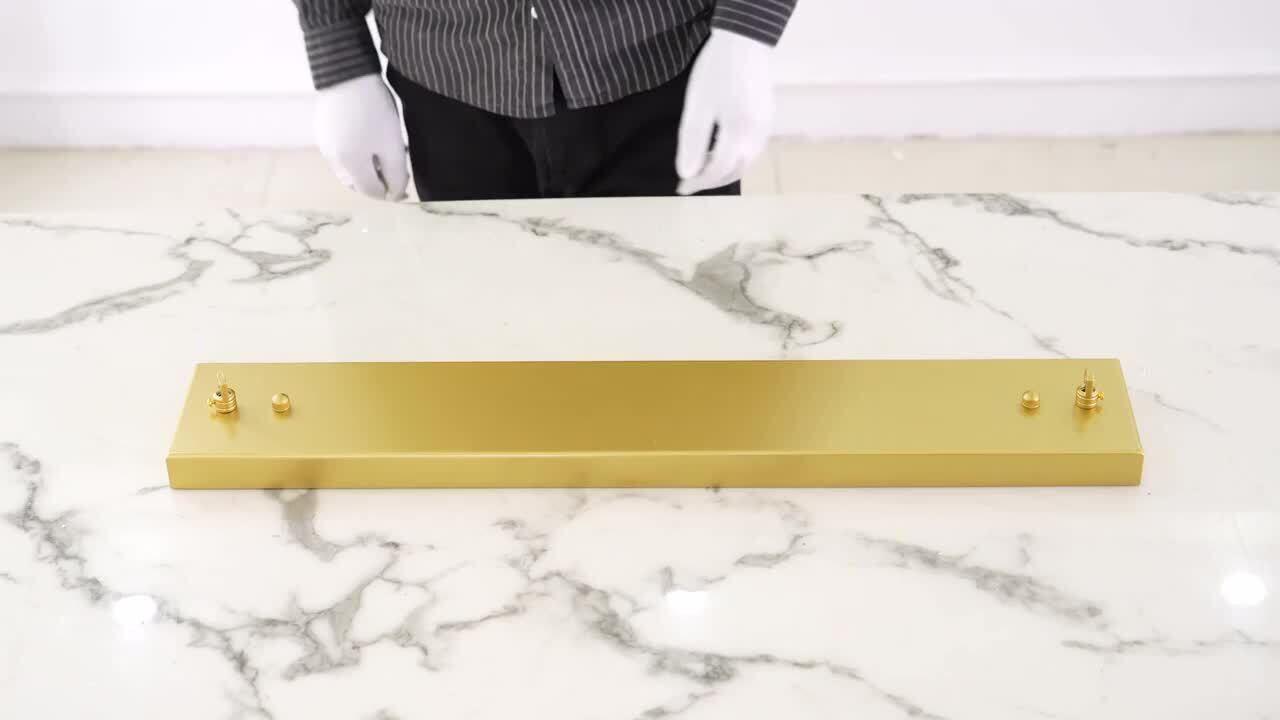 YUYI 60-Light Gold Rectangular Chandelier, 54 in. Modern K9