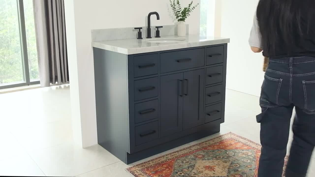 Ariel Bayhill 42 in. W Bath Vanity Cabinet Only in Midnight Blue