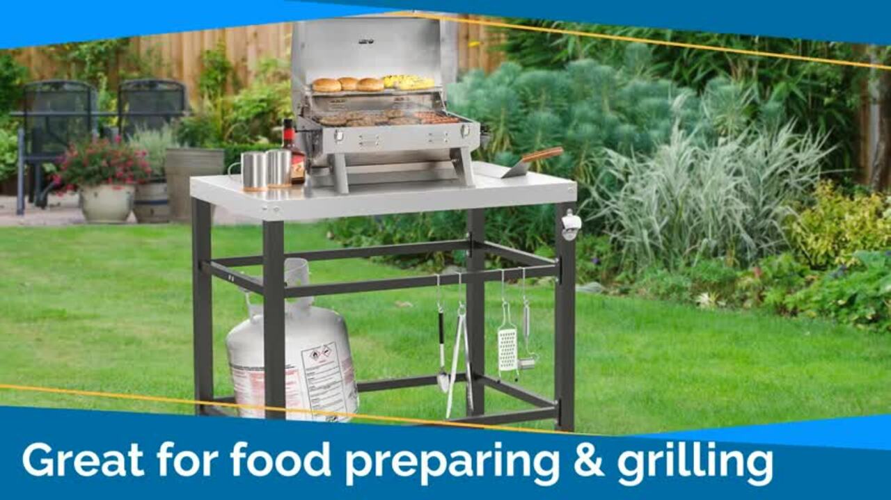 Oven Cart Table with Pizza Topping Station, Work Cart Outdoor Grill St –  GrillPartsReplacement - Online BBQ Parts Retailer