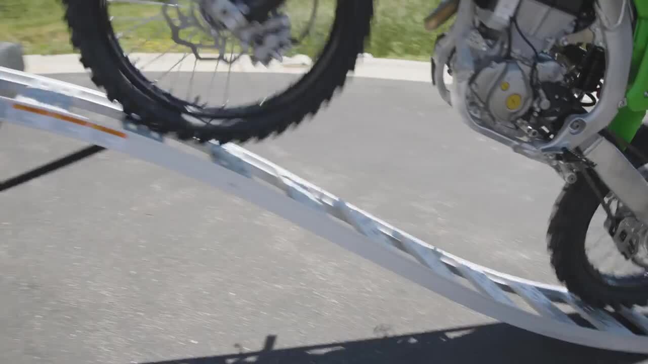 12 in. W x 90 in. L 1500 lb. Capacity Aluminum Fixed S-Curve Truck Loading Ramp with Treads (Includes 2 Ramps)