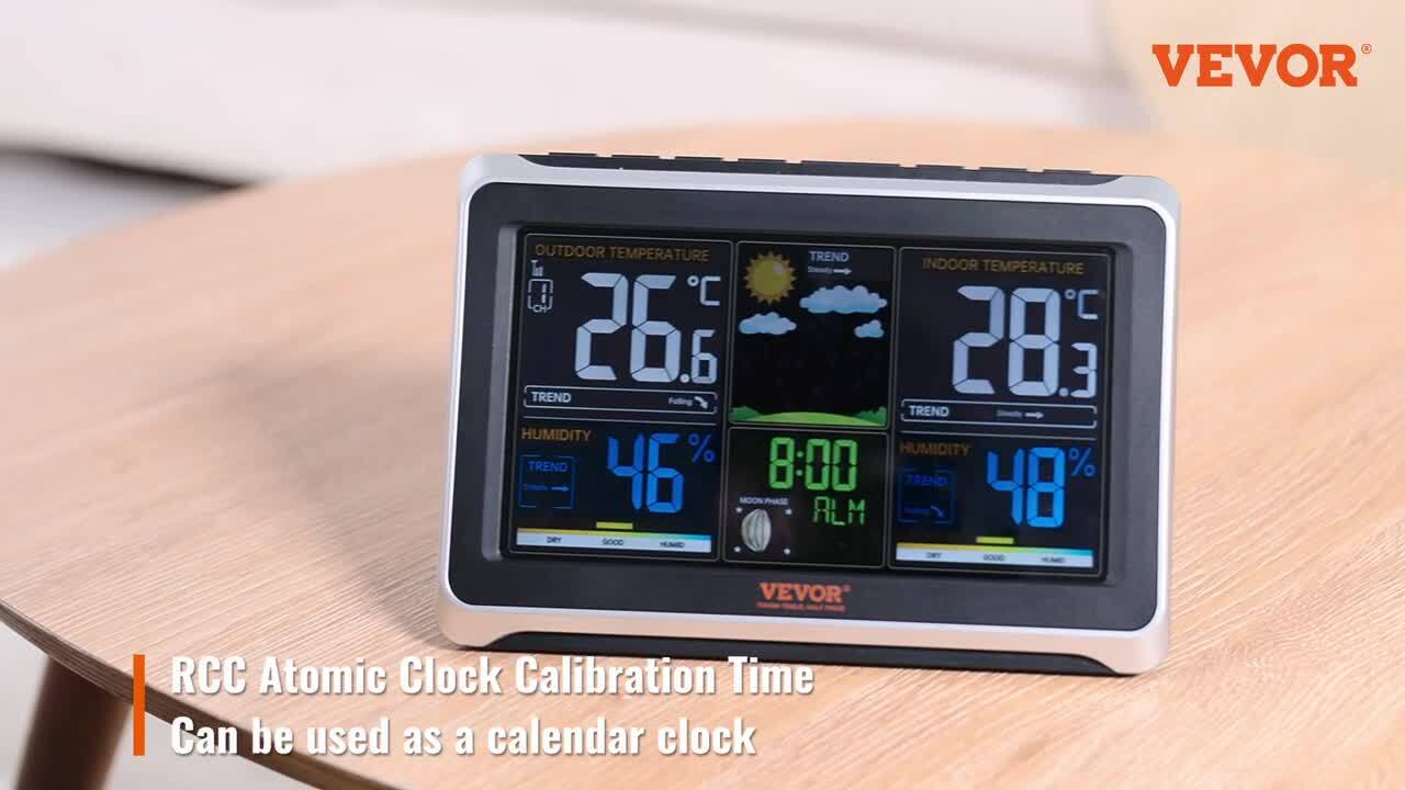 Indoor Outdoor Digital LCD Weather Station Clock Calendar Wireless