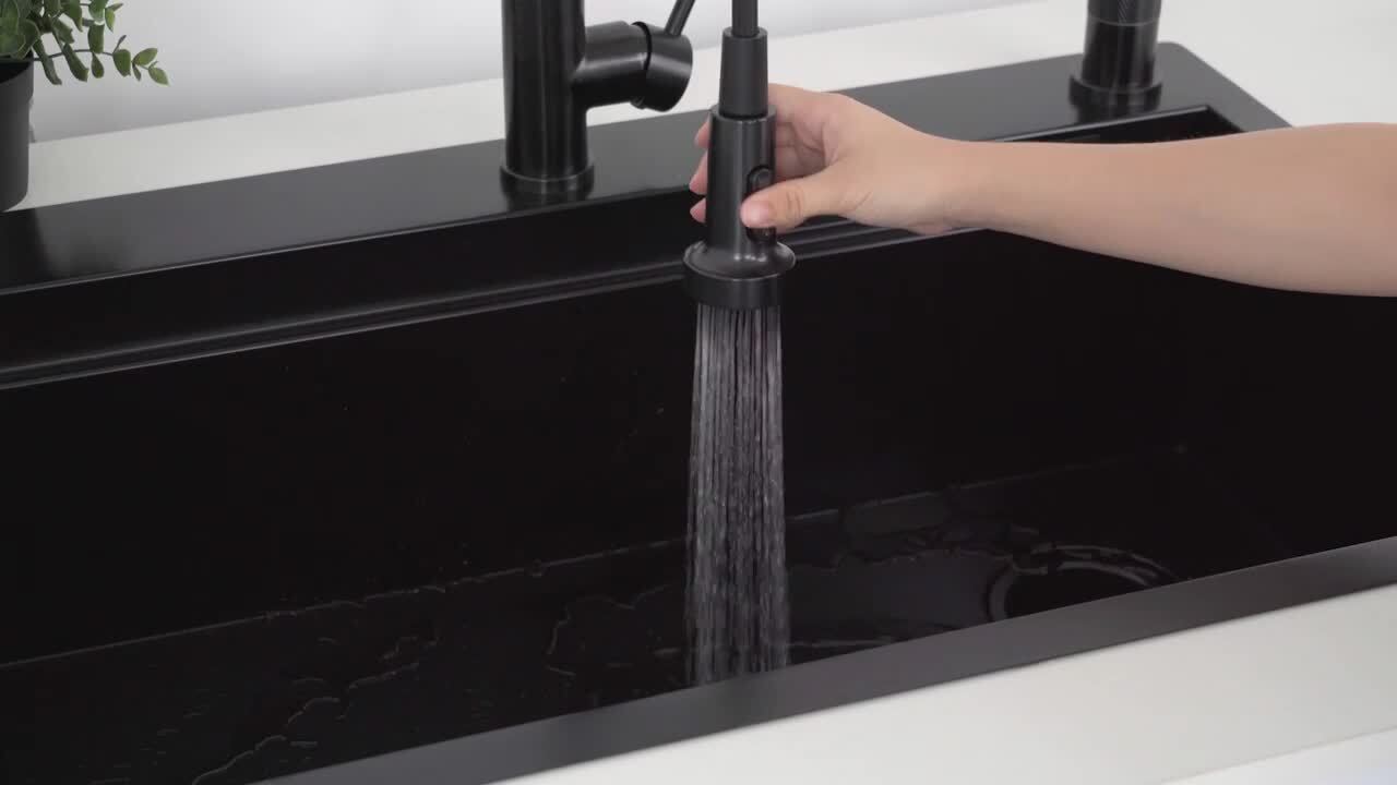 Glacier Bay 33 in. Drop-In Single Bowl 18-Gauge Black
