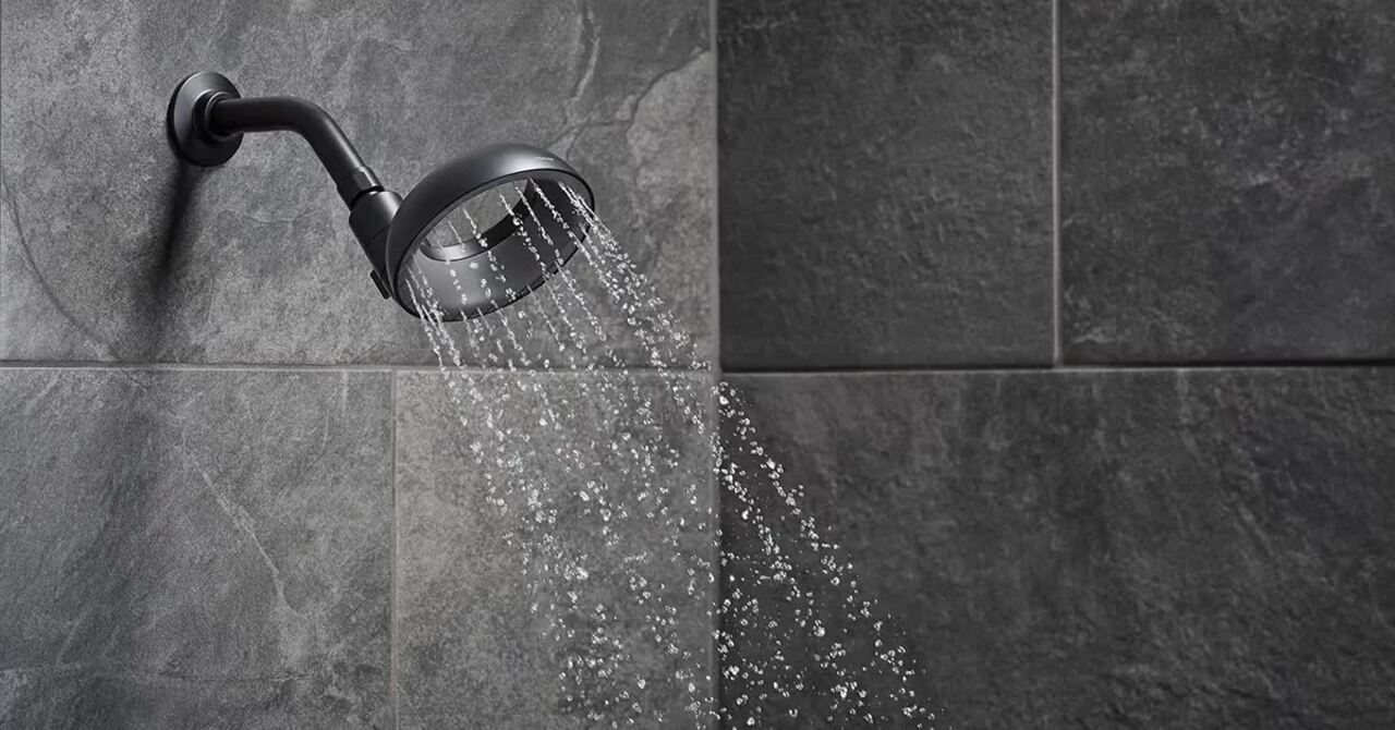 Symbol 1-Spray 6.3 in. Single Wall Mount Fixed Shower Head in Vibrant Brushed Nickel Symbol 1-Spray 6.3 in. Single Wall Mount Fixed Shower Head in Vibrant Brushed Nickel