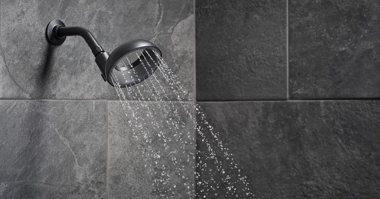 Forte 1-Spray Pattern 5.5 in. Single Wall Mount Fixed Shower Head in  Vibrant Brushed Nickel