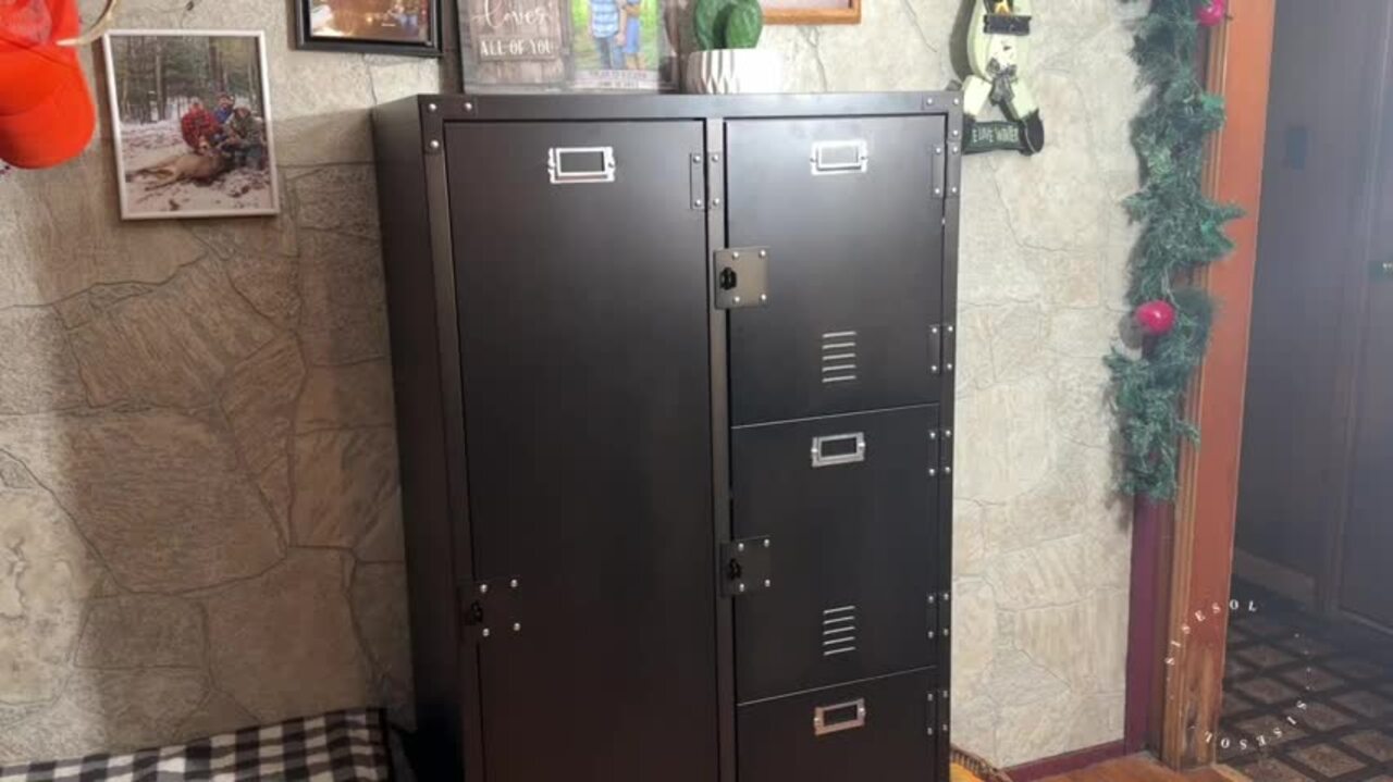 USA Vntage Locker Cabinet キャビネット　ロッカー LISSIMO 55 in. Height Steel Storage Cabinet with Lockable Doors