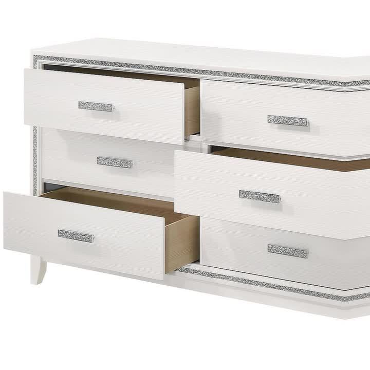 Acme Furniture Haiden White Finish 6 Drawer 17 in. Dresser without