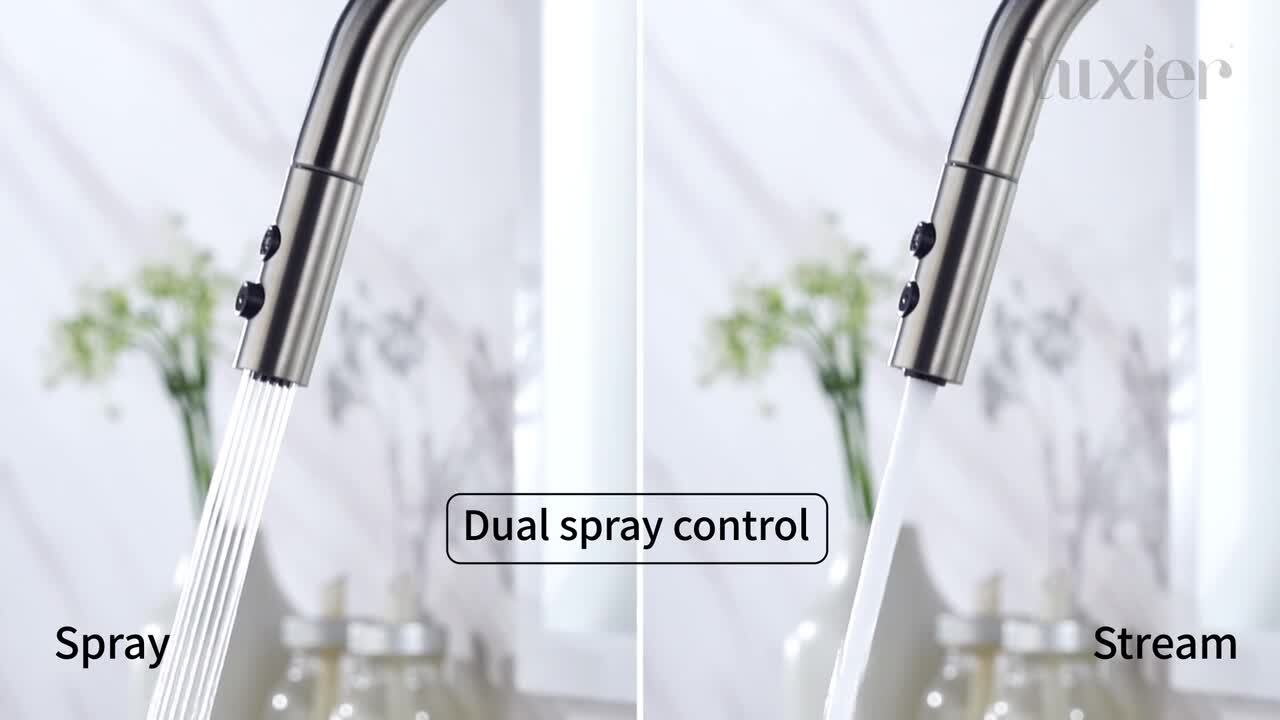Single-Handle Pull-Down Sprayer Kitchen Faucet with 2-Function Sprayhead in Matte Black Single-Handle Pull-Down Sprayer Kitchen Faucet with 2-Function Sprayhead in Matte Black