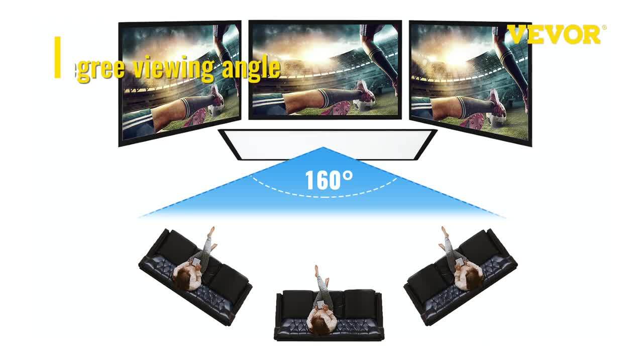 VEVOR Projector Screen Fixed Frame 155 in. Projection Screen 16:9