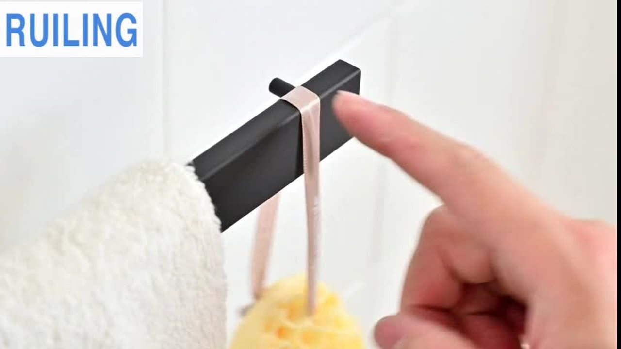 Badezimmer-Set 4-teilig Matt Schwarz – Handtuchhalter, Toilettenpapierhalter, Haken & Ring, Edelstahl