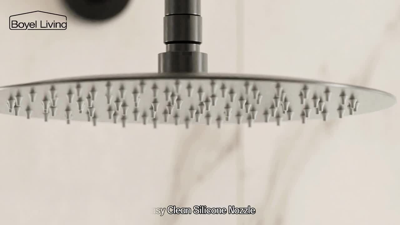 3-Spray Patterns 12 in. Ceiling Mount Rainfall Fixed Shower Head with Silicone Nozzle in Chrome