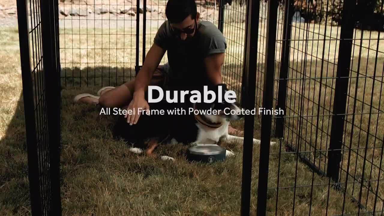 Lucky Dog STAY Series Presidential Steel Grey Kennel (10 ft x 10 ft x 6 ft) KPRM10-UR0310