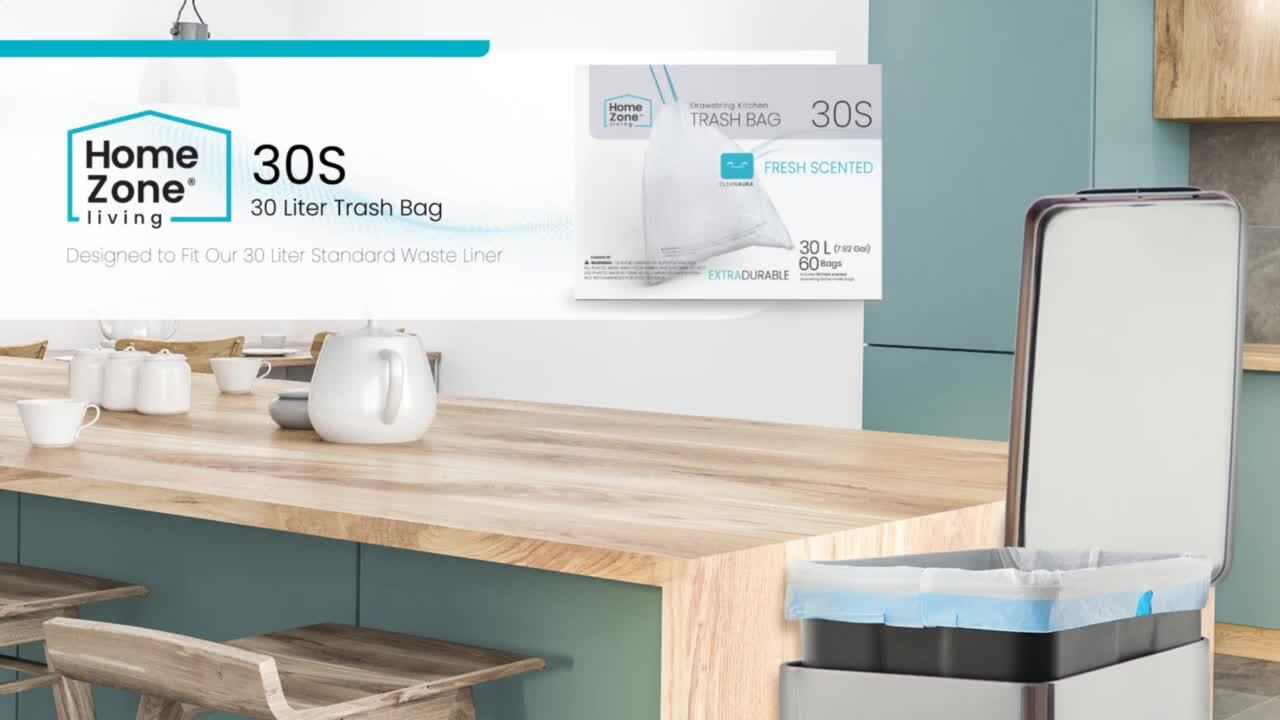 Home Zone Living 7.9 Gal. 60-Count Code 30S Kitchen Trash Bags