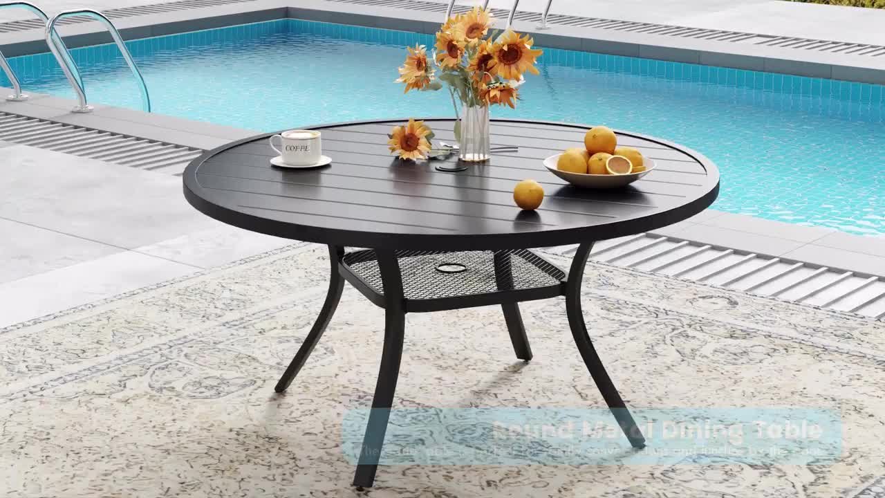 grey patio table umbrella Aluminum Market foot patio umbrella ACEGOSES Skytop Grey Polyester Patio