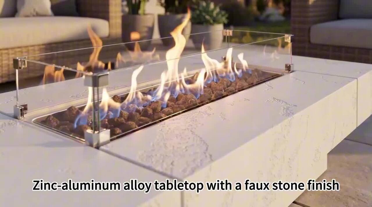 FUFU&GAGA 72 in. 60,000 BTU Rectangular Outdoor Propane Fire Pit
