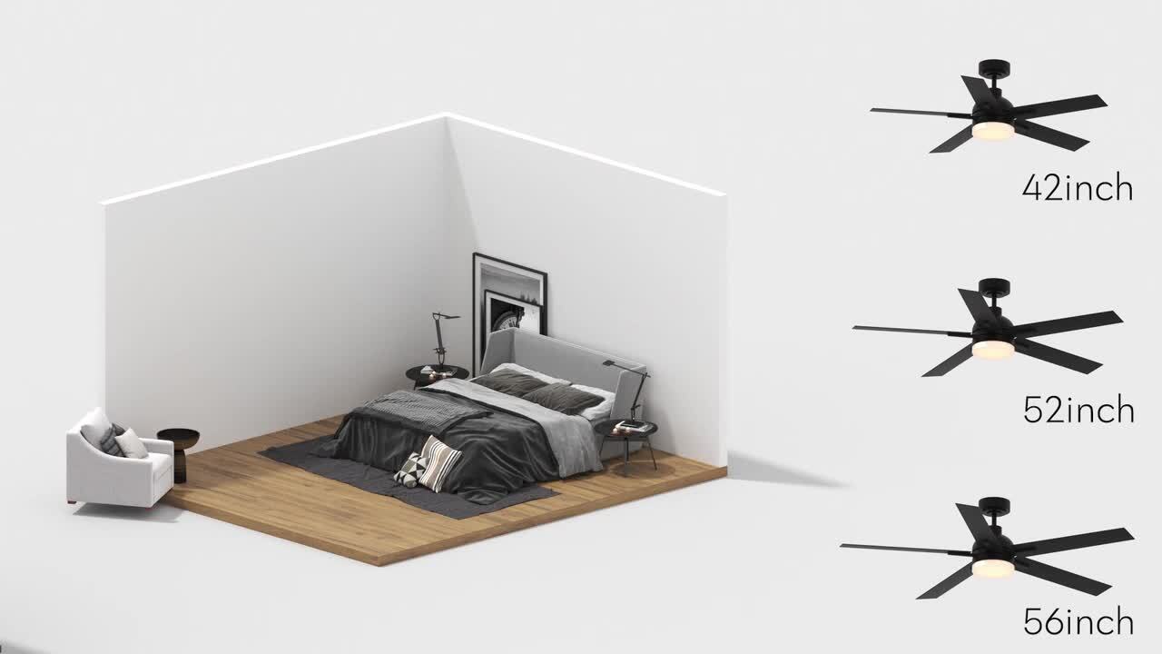 ANTOINE 52 in. Modern Smart Indoor White Ceiling Fan with Dimmable