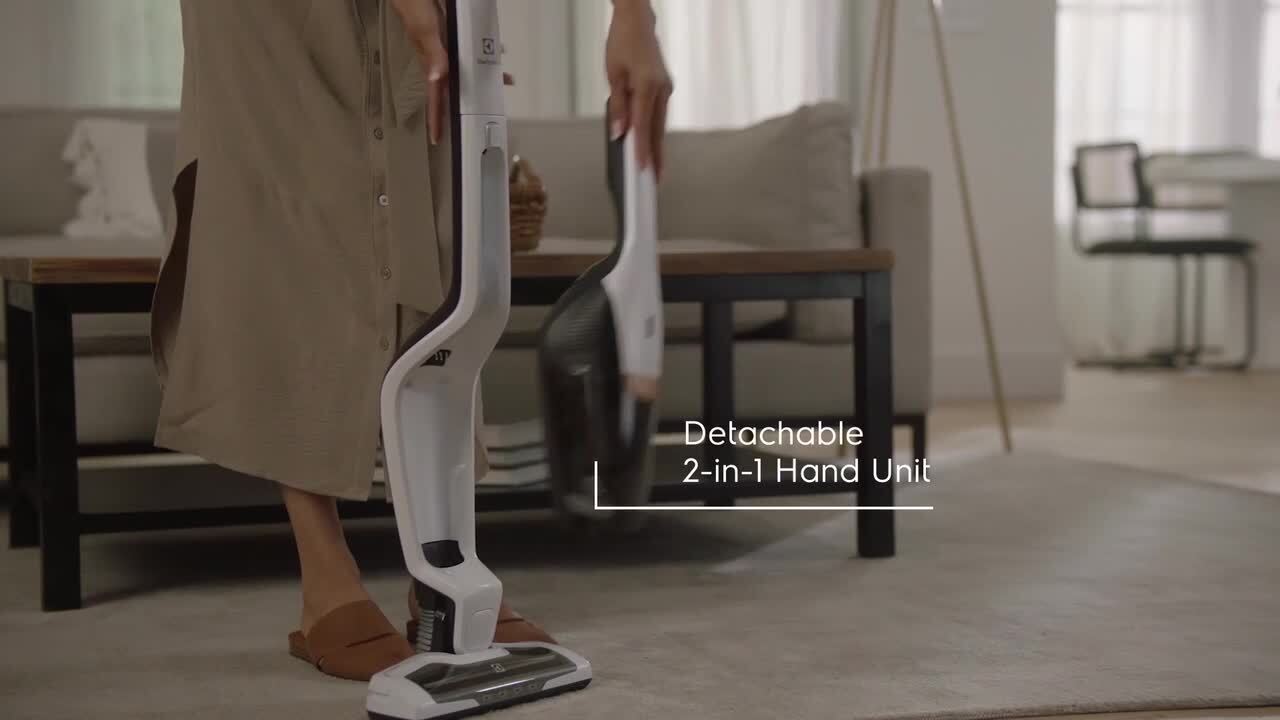 Ergorapido Bagless Cordless 2 Step Filtration Detachable Handset All Floor Types in White Stick Vacuum