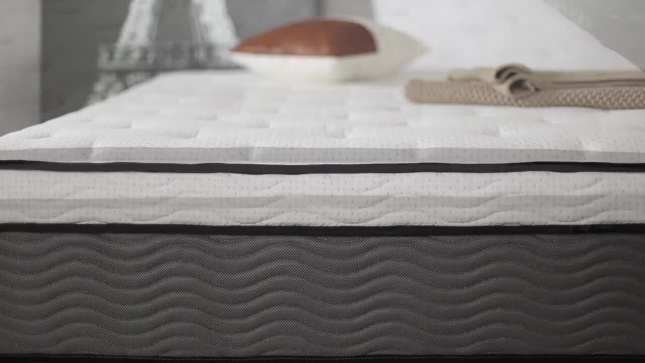 Zinus Medium Firm Support Full Euro Top Pocket Spring Hybrid 14 in