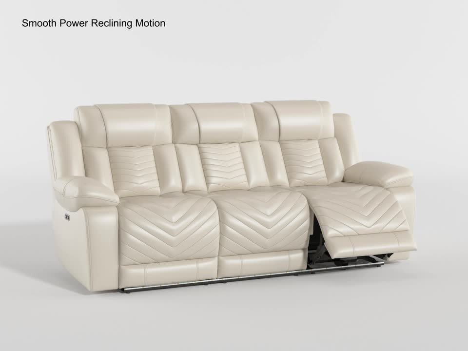 Lazzara Durant 87 in. W Pillow Top Arm Faux Leather Rectangle