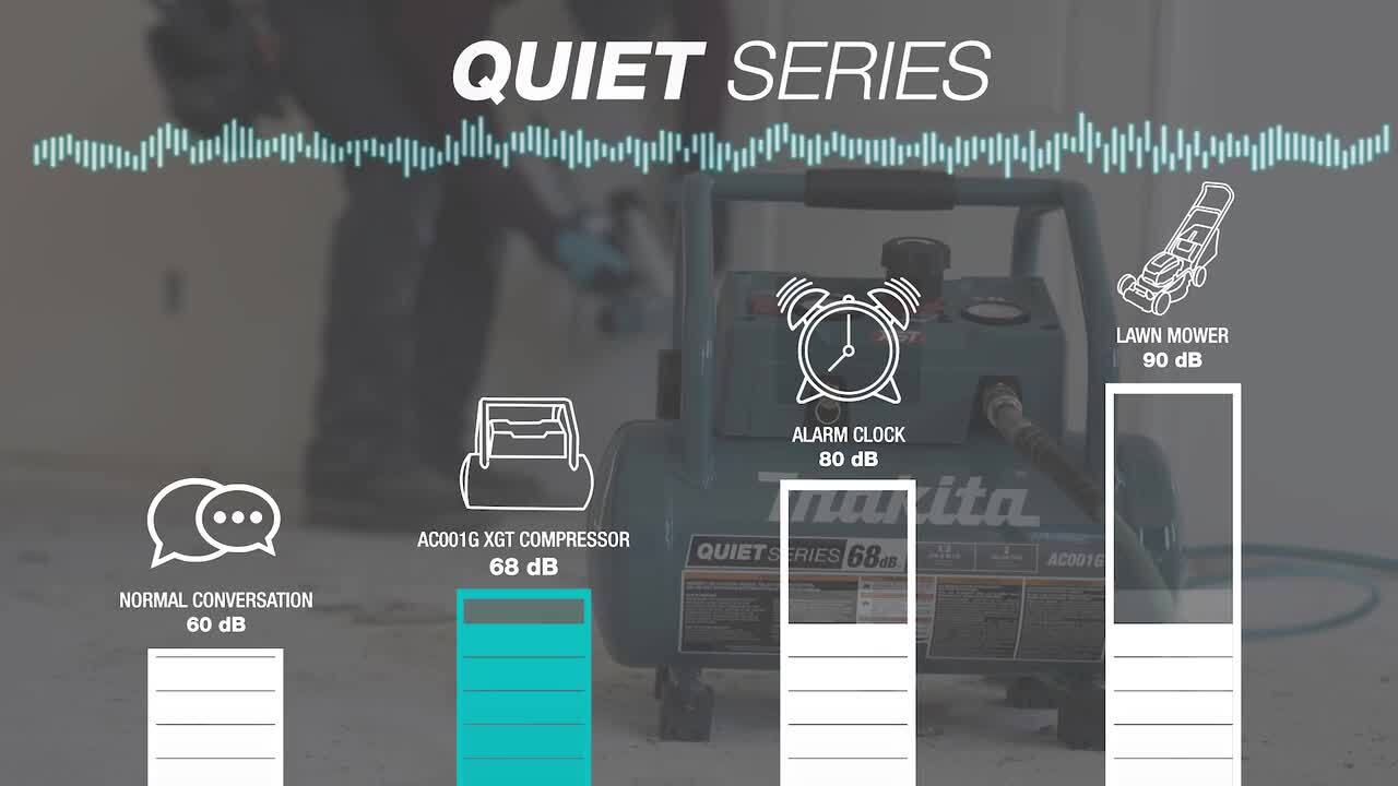 Makita - 40V max XGT Brushless Cordless 2 Gallon 135 PSI Quiet Series Air Compressor Kit (4.0Ah), Rechargeable Battery