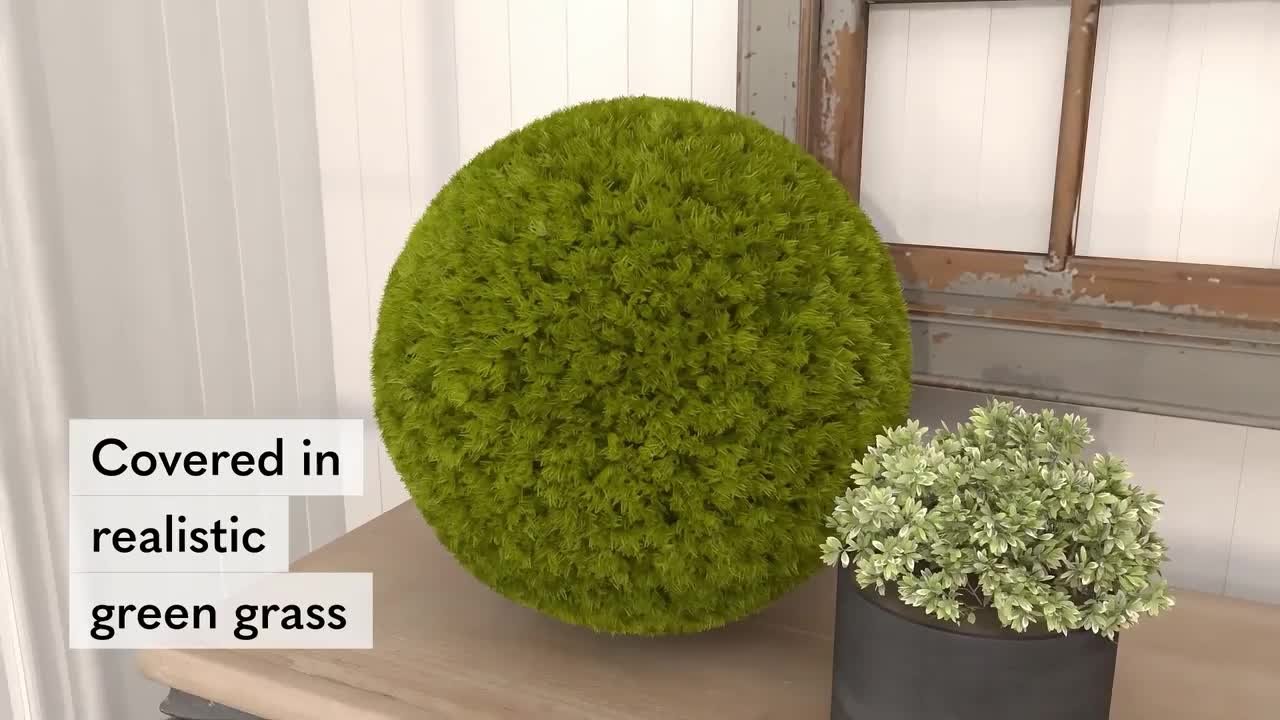 Litton Lane 15 in. H Indoor Green Resin Contemporary Boxwood
