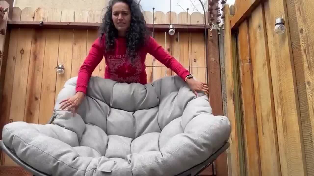 Yangming Gray E-Coated Metal Patio Outdoor Rocking Chair