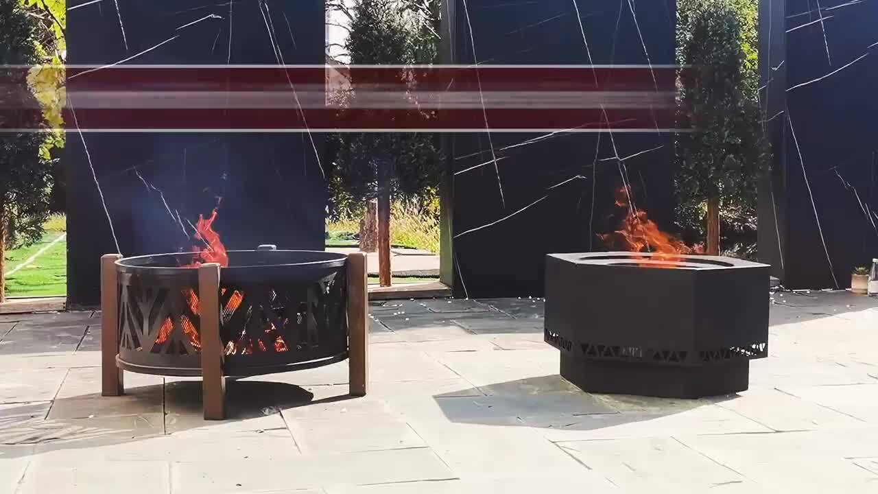 Sunjoy Smokeless 28-inch Hexagon Patio Fire Pit, image size:1280x720