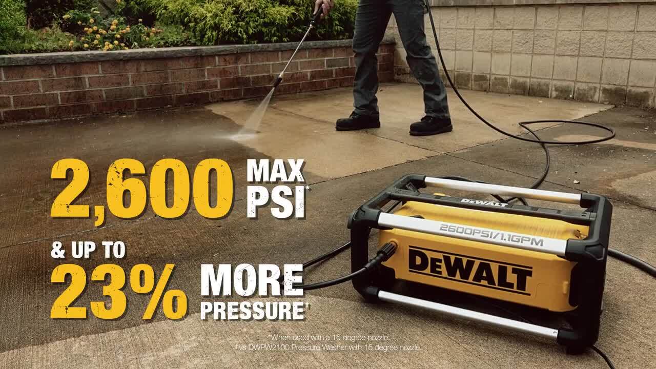 DEWALT 2600 PSI 1.1 GPM 15 Amp Cold Water Electric Pressure Washer with Internal Equipment Storage DWPW2600