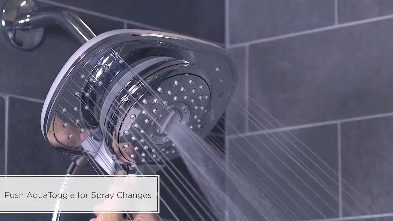 Spectra 4-spray 9.5 in. Dual Shower Head and Handheld Shower Head in Chrome Spectra 4-spray 9.5 in. Dual Shower Head and Handheld Shower Head in Chrome