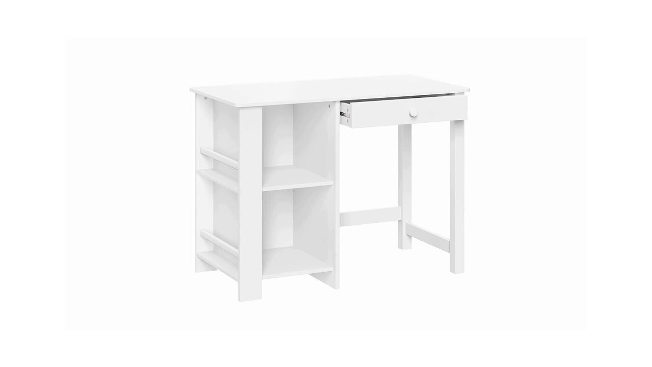 RiverRidge Kids Desk and Chair Set with Cubbies and Bookracks White