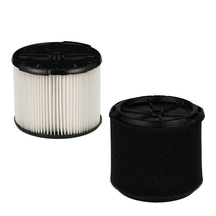 Standard Pleated Paper Filter and Wet Application Foam Filter for 3 to 4.5 Gal. RIDGID Wet/Dry Shop Vacuums Standard Pleated Paper Filter and Wet Application Foam Filter for 3 to 4.5 Gal. RIDGID Wet/Dry Shop Vacuums