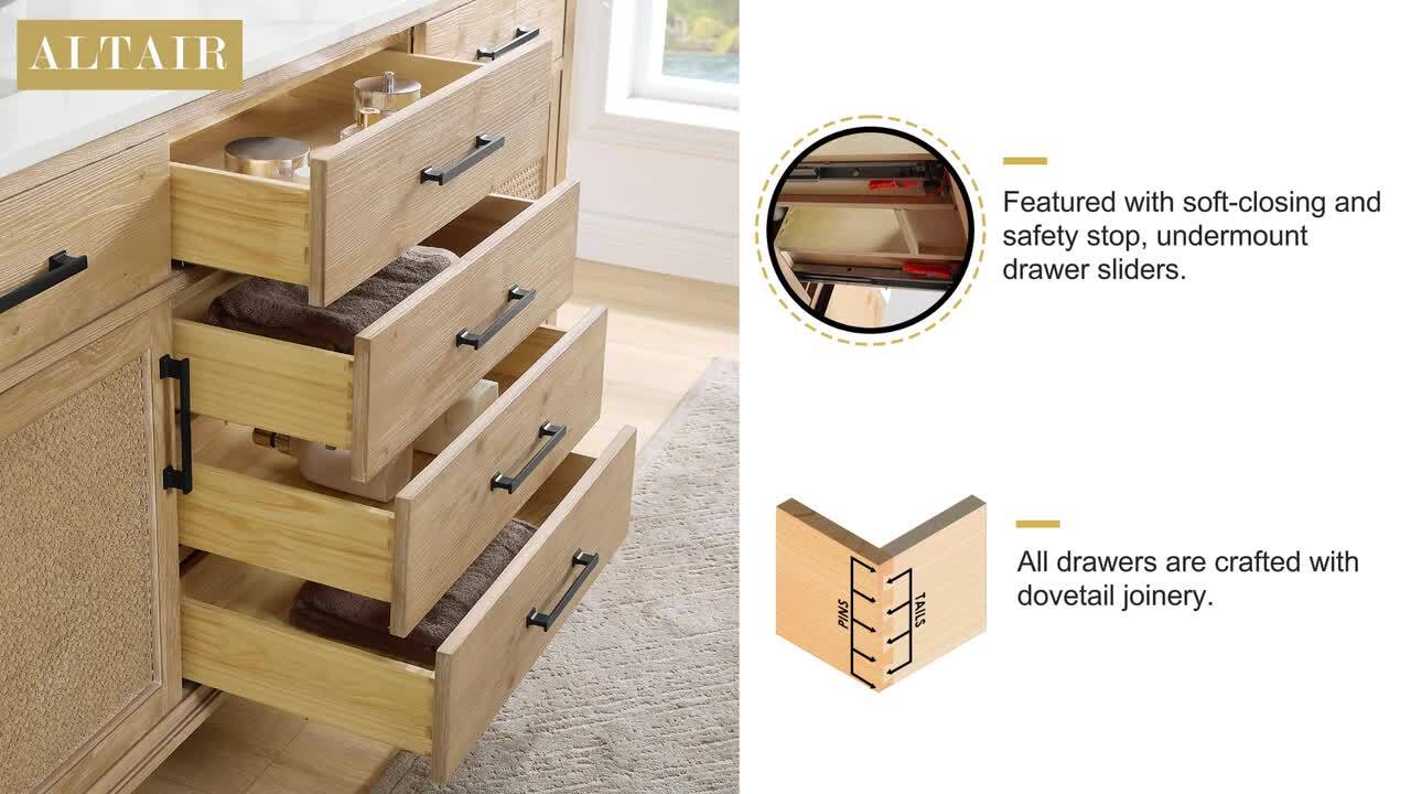 Altair Solana 36 in. W x 22 in. D x 34 in. H Single Sink Bath Vanity in  Weathered Fir with Calacatta White Quartz Top 560036-WF-CWQ-NM