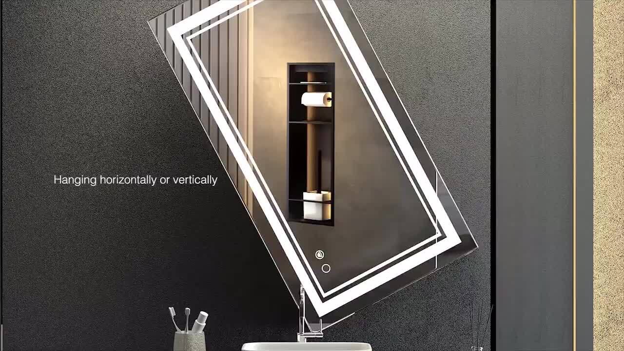 24 in. W x 32 in. H Frameless Rectangular Anti-Fog LED Light Wall Bathroom Vanity Mirror Dimmable Bright 24 in. W x 32 in. H Frameless Rectangular Anti-Fog LED Light Wall Bathroom Vanity Mirror Dimmable Bright