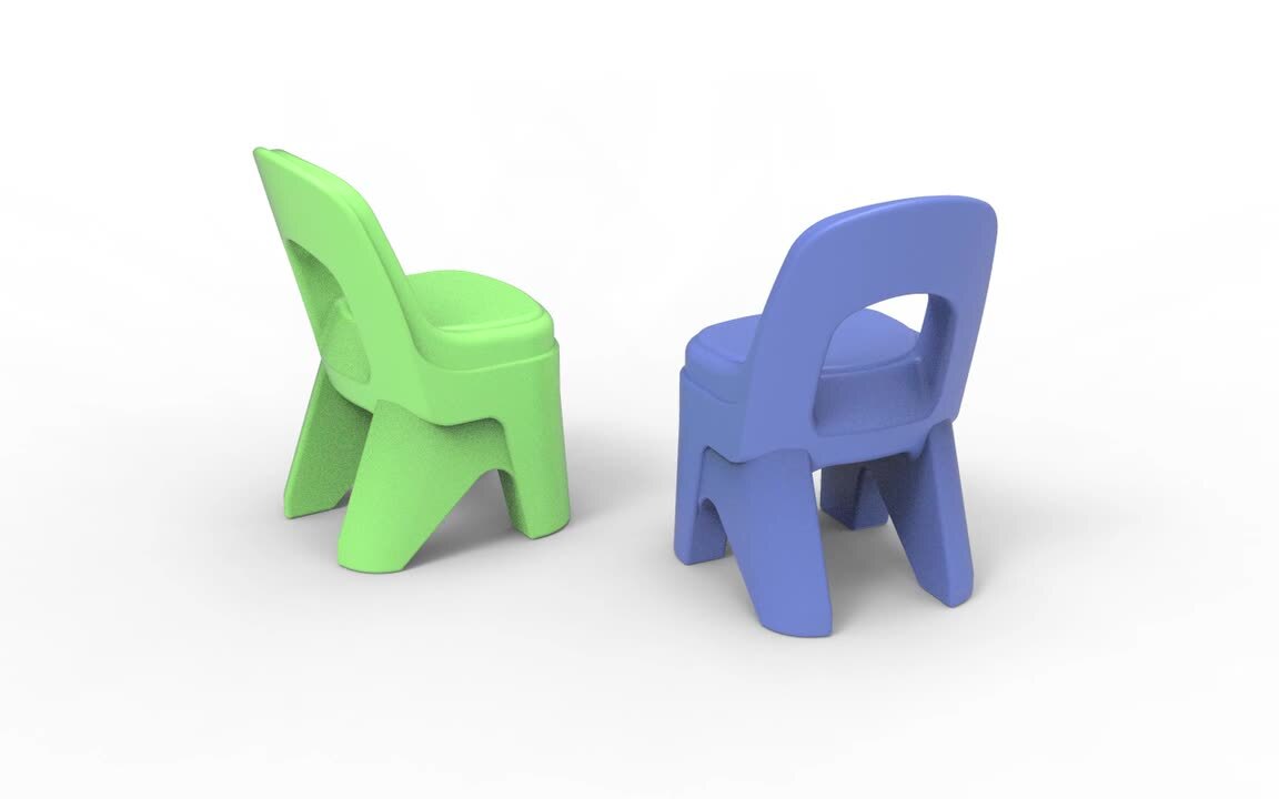 Simplay3 Big Wiggle Chair - Blue 14 in