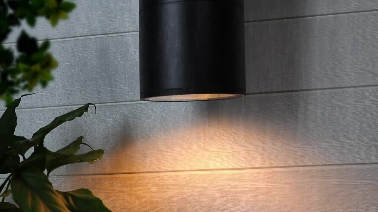 C Cattleya 2-Light Matte Black Cylinder Outdoor Wall Lantern