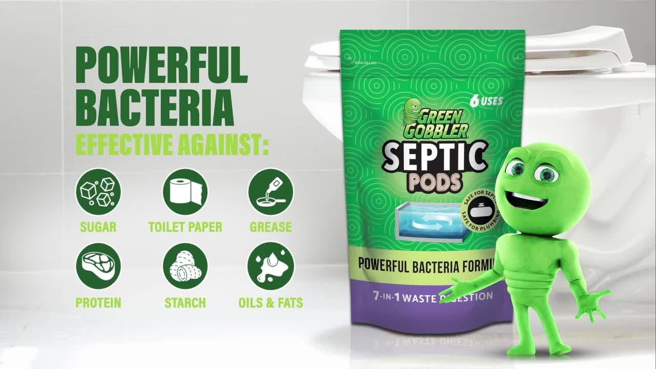 Green Gobbler Septic Tank Treatment Pods Drain Cleaner G0017A6