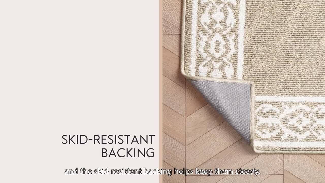 Laura Ashley Lorreta 2-Tone Light Gray/Ivory 2 ft. x 5 ft Border 2