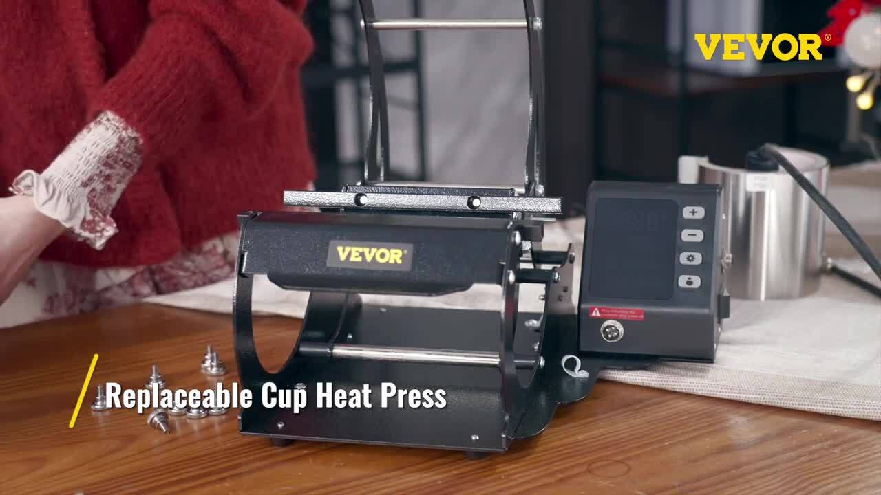 VEVOR Cup Heat Press Attachment 11oz Mug Heating Transfer Element for Heat Press Machine Transfer Sublimation 110V Silica Gel Pad Wrap for Mugs
