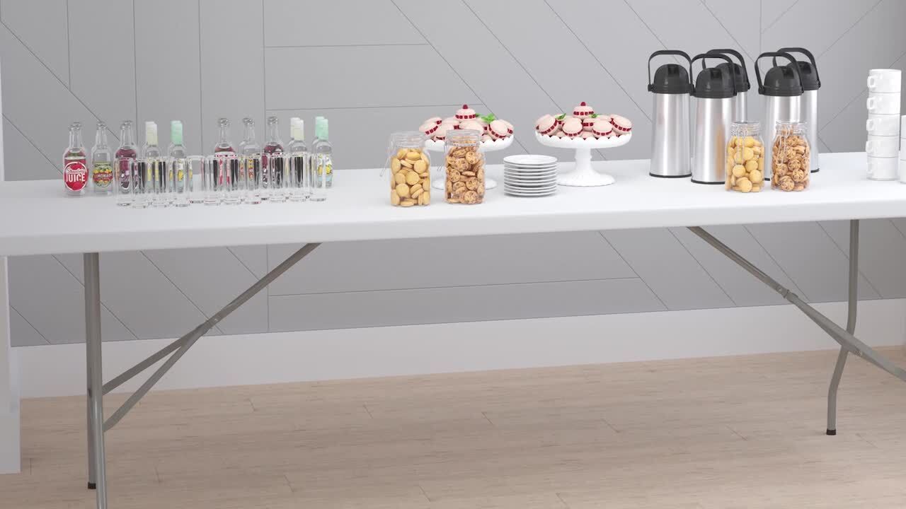 Carnegy Avenue Elon 96 in. L Rectangle Granite White Plastic Top