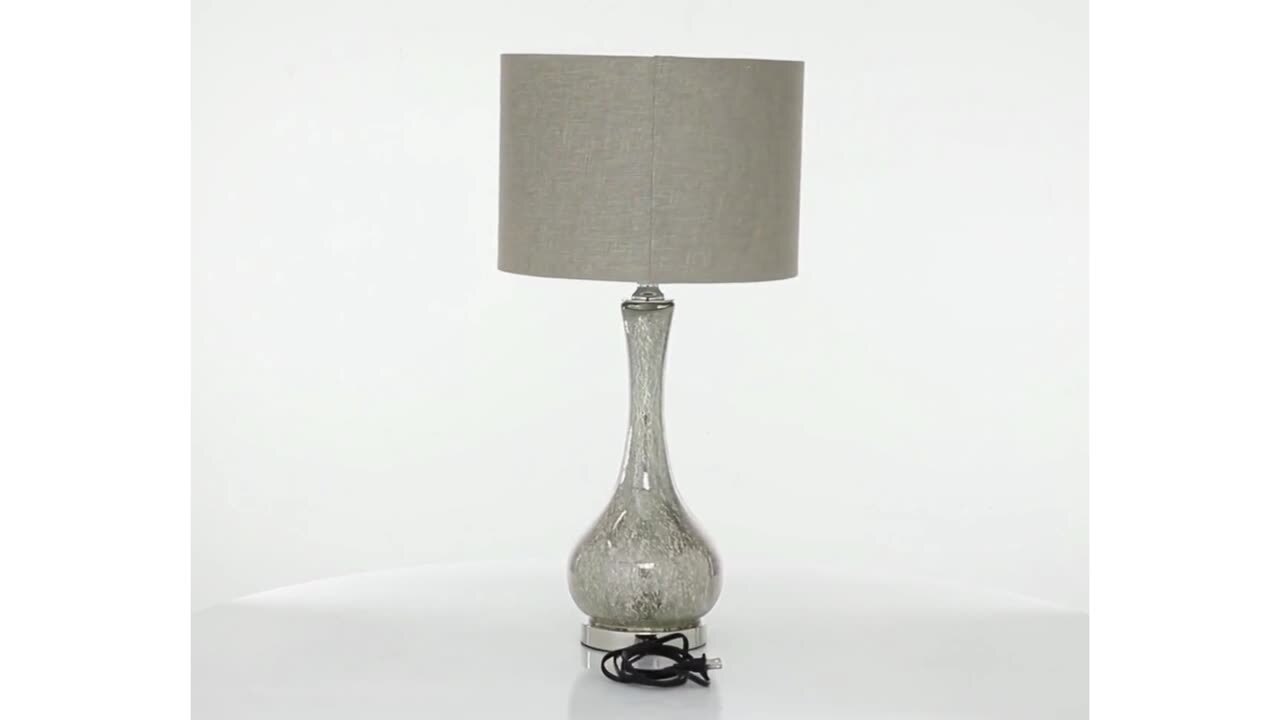 silver and grey bedside lamps