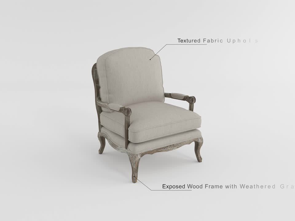 Lazzara Paighton Beige Textured Upholstery Solid Wood