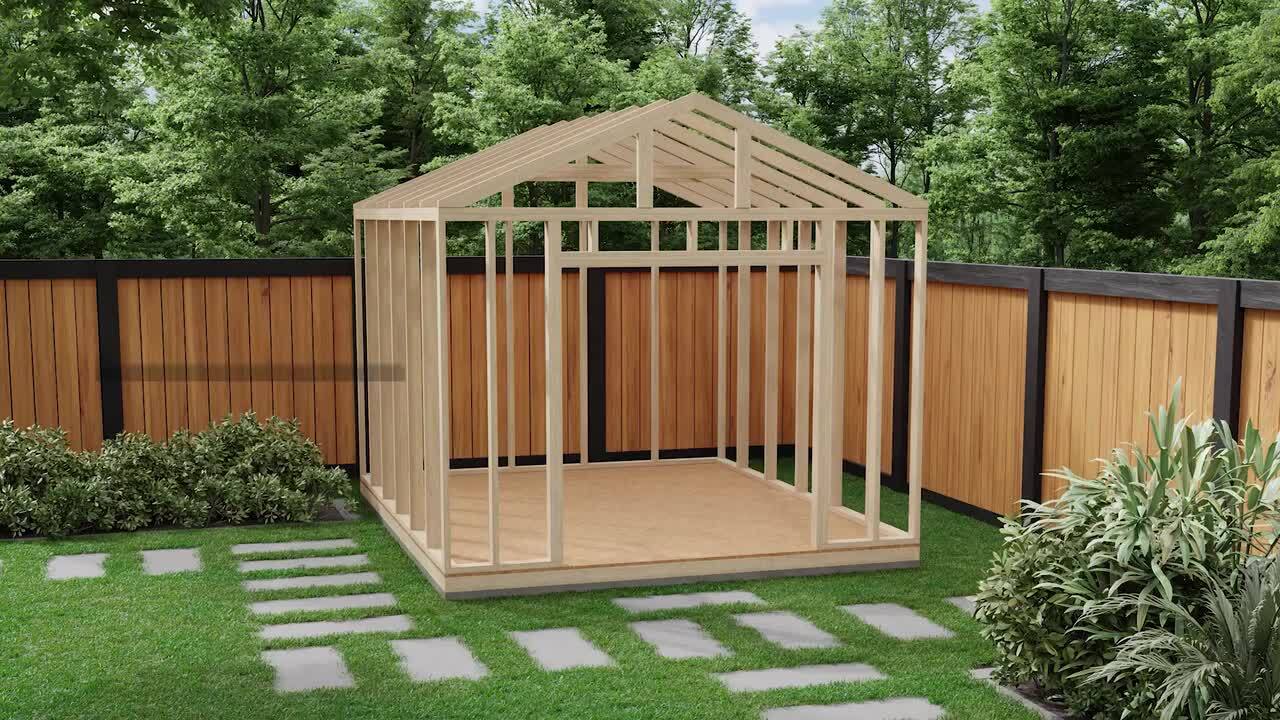 Handy Home Products DIY Kennesaw 10 ft. W x 12 ft. D Pre-Cut Wood