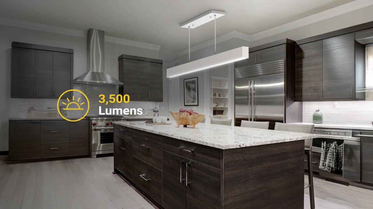 KODA Modern 46 in. 40-Watt 1-Light White Adjustable Integrated LED