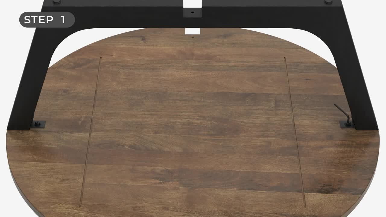 Signature DESIGN BY ASHLEY Hanneforth 44.25 in. Brown/Black Round