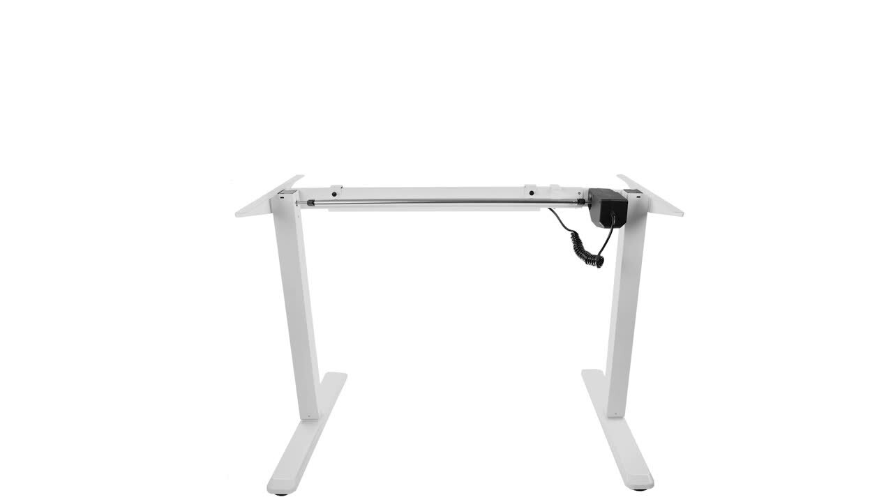 Angeles Home 53.5 in. W Steel Adjustable Electric Writing Sit-Stand Desk Frame with Button Controller, White, No Tabletop