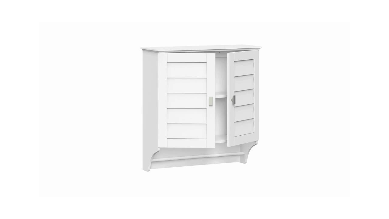 RiverRidge Brookfield 23.5-in x 25.19-in x 8.88-in White Soft Close Bathroom Wall Cabinet
