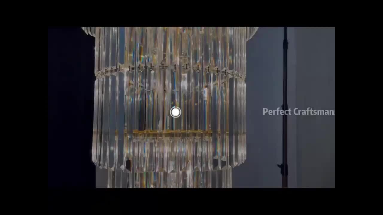 YUYI Modern Chandelier 125 in. 20-Light Gold Chandelier for Staircase, Foyer, Living Room,Crystal Chandelier for High Ceiling YX407HBF1230